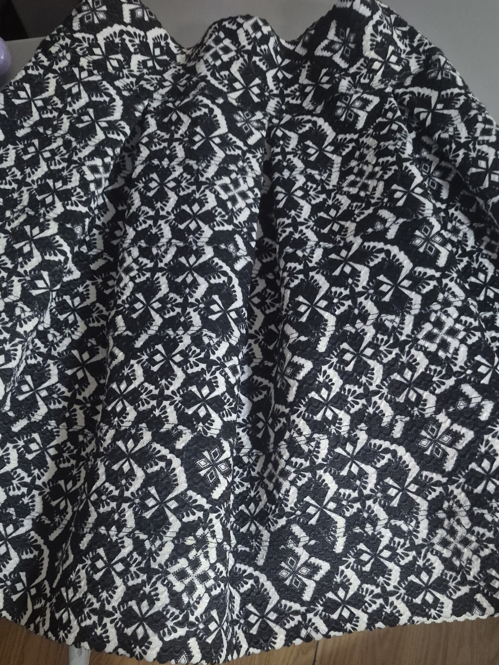 Size S/P: Xhilaration Black and White  Textured Jacquard Mini Skirt